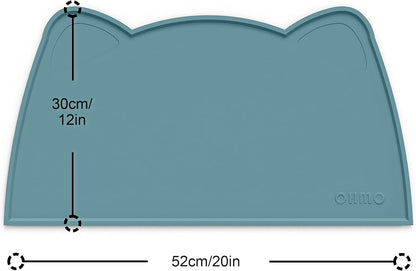 OHMO - Cat Food Mat, Silicone Pet Feeding Mat for Floor Non-Skid Waterproof Dog Water Bowl Tray, Easy to Clean Pet Placemat