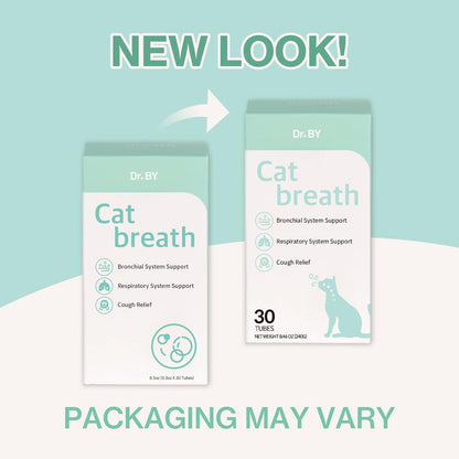 Dr.by Cat Breath Bronchial Supplements Cat Sneezing Treatment Asthma Cold Cough Nose Relief Respiratory&Immune Support with TF-343-30 lickable Formula Individually Packaged, Chicken (1 Pack (8.5OZ))
