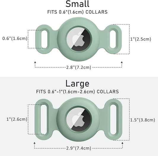 2 Pack Case for Airtag Dog Cat Collar Holder, Soft Silicone Anti-Lost Waterproof Protective Case Compatible with Apple Airtag, for Pet Dog Cat Collars Holder