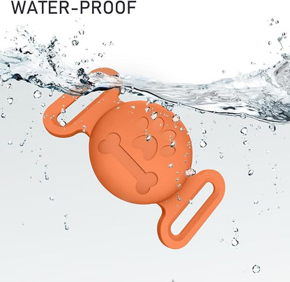 2 Pack Case for Airtag Dog Cat Collar Holder, Soft Silicone Anti-Lost Waterproof Protective Case Compatible with Apple Airtag, for Pet Dog Cat Collars Holder