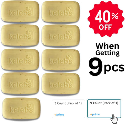 Kelebs Dog Shampoo | Allergies and itching | Dog Shampoo for Sensitive Skin | All Natural Dog Soap Bar with Lavender Oil & Oatmeal | No Plastic Vegan | 3PCS