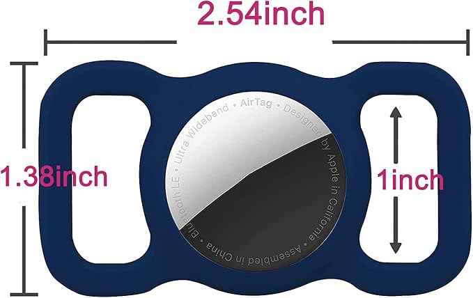 2 Pack Protective Air tag Case for Dog Collar, Pet/Dog Collar Holder Case Compatible with Apple Air Tag, Waterproof Air tag Loop for GPS Tracker Lightweight Soft Anti Scratch Anti Lost Navy Purple