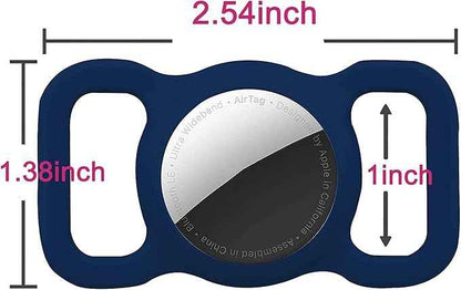 2 Pack Protective Air tag Case for Dog Collar, Pet/Dog Collar Holder Case Compatible with Apple Air Tag, Waterproof Air tag Loop for GPS Tracker Lightweight Soft Anti Scratch Anti Lost Navy Purple
