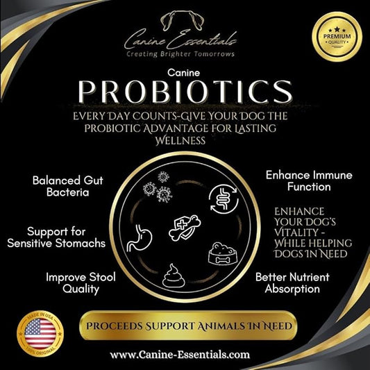 Probiotics for Dogs – Duck Flavour – Approx. 90 Chews, 8 oz – Digestive & Immune Support Supplement – Human-Grade Ingredients – Supports Animals in Need