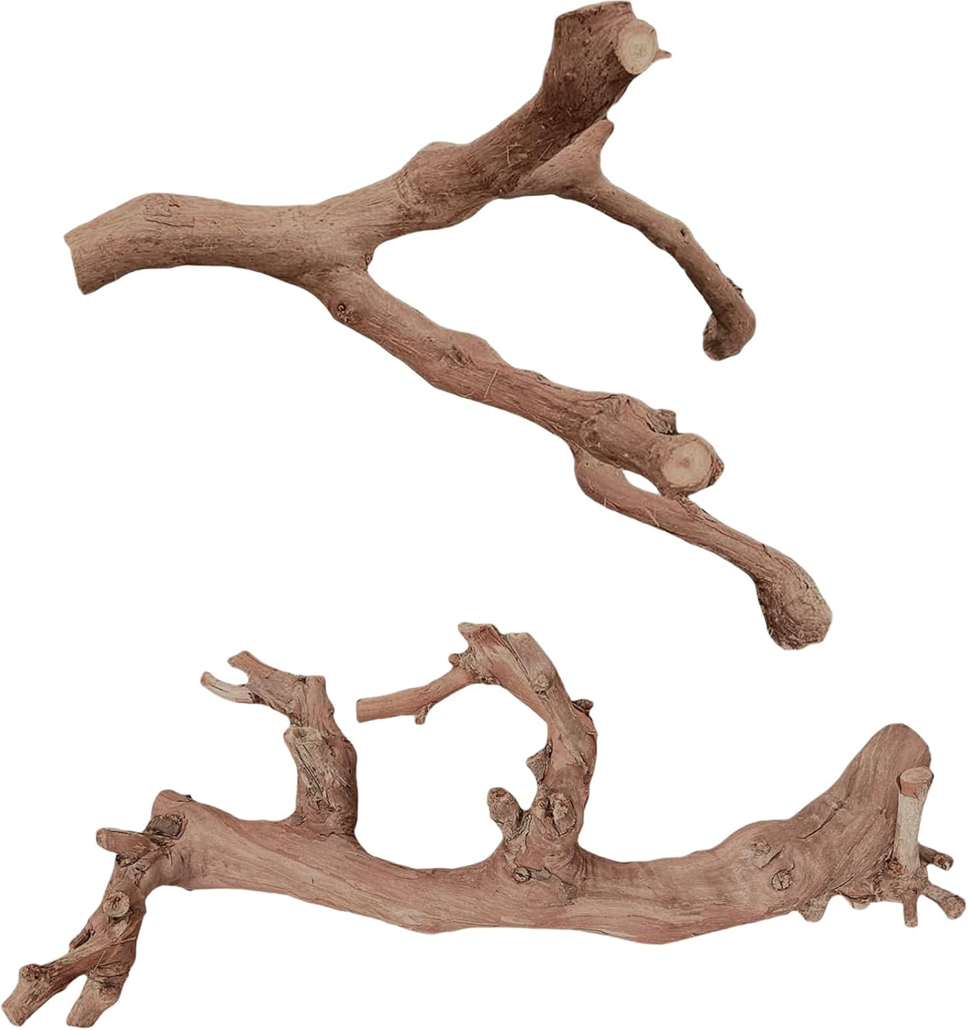 BNOSDM 2PCS Reptile Wood Branches Decor Lizard Habitat Decoration Snake Climbing Branch Accessories Terrarium Tree Trunk Ornament for Bearded Dragon Gecko Frog Chameleon Spider