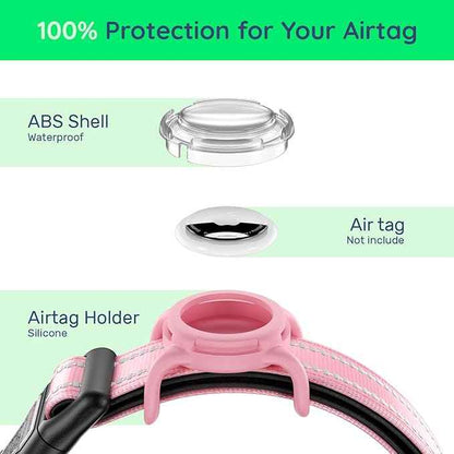 Airtag Dog Collar with QR Code, Reflective Dog Collar with Airtag Holder, Soft Padded & Safety Locking Buckle Adjustable Puppy Collar
