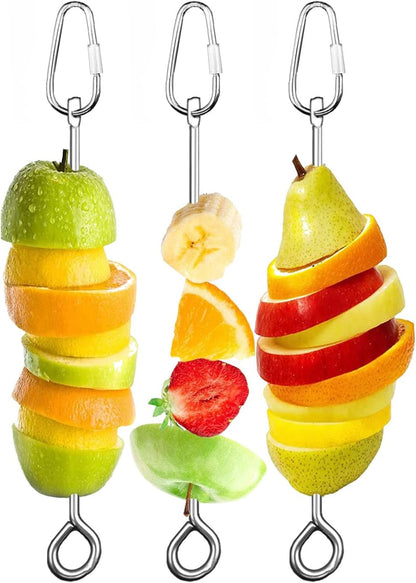 Bird Cage Food Holder Parrot Fruit Vegetable Skewer Bird Cage Feeder Foraging Toy for Parakeet Budgie Macaw