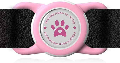 Airtag Dog Collar Holder, Durable & Lightweight Airtag Case, Slide-on Waterproof Protective Air Tag Holder for Dog Collar - for Dogs and Cats (Pink, Medium)