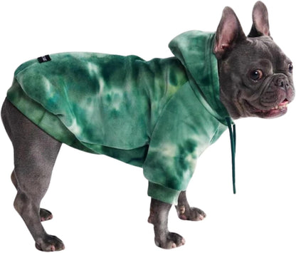 Spark Paws Dog Hoodie – Premium Dog Sweater for Small, Medium, and Large Dogs | Warm Outfits for French Bulldogs, Pitbull, Puppy, Winter Jacket Alternative -Green Skydye, M