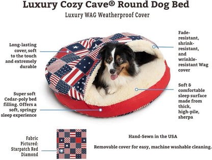 Snoozer Luxury Cozy Cave Pet Bed, Wag Collection, Large - Pedigree Storm