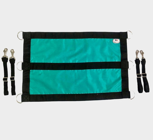 Majestic Ally 1200D 29"x19" Horse Stall Guard with Adjustable Straps and Hardware (Turquoise Black)
