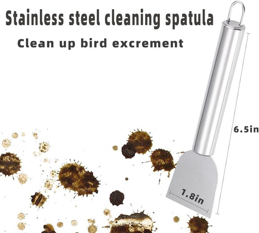5 PCE Set Bird Cage Cleaner Stainless Steel Poop Remover Bird Cage Accessories Parakeet Items Small Animal Cage Cleaning