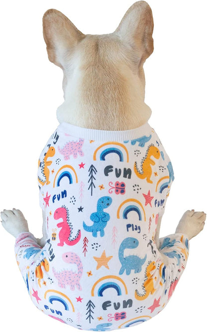 CuteBone Small Dogs Outfit Soft Puppy Onesies Pjs Dog Pajamas Pet Coat Cat Apparel Comfy Doggie Jumpsuit Bodysuit for All Seasons P159S