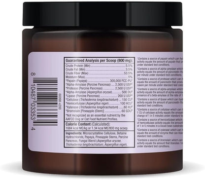 Bark & Whiskers Digestive Enzymes - Supports Kibble Digestion - Veterinarian Formulated - for Dogs & Cats - Non-GMO - 4.23 oz (120 g) - 150 Scoops