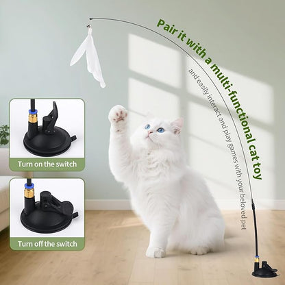 Fun Cat Tree Tower 23" Tall, 4-in-1 Interactive Cat Scratching Post with Sisal Scratcher, Trackball Chaser Toys & Dangling Plush Balls, Vertical Play Focused Cat Furniture for Indoor Kittens