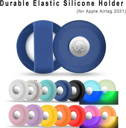 for Airtag Holder for Dog Collar, Cibaabo Silicone Air Tag Case Cover Compatible with Apple Airtags for 0.8-1.2inch Cat Pet Collar Harness Loop