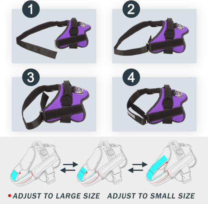 Bolux Dog Harness, No-Pull Reflective Dog Vest, Breathable Adjustable Pet Harness with Handle for Outdoor Walking - No More Pulling, Tugging or Choking (Purple, XS)