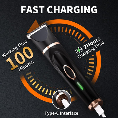 Dog Clippers Grooming Kit with Paw Trimmer, 3 in 1 Low Noise Electric Rechargeable Cordless Pet Shaver with Nail Grinder Dog Hair Trimmer for Dogs Cats and Other Pets