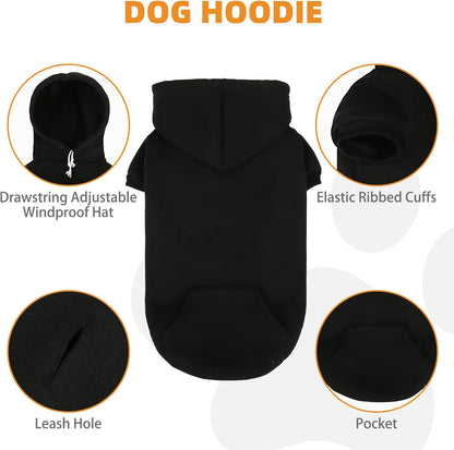 KOOLTAIL Dachshund Dog Hoodie - Soft and Warm Dogs Hoodie Sweater with Leash Hole and Pocket, Pet Winter Coat, Cold Weather Clothes Sweatshirt for Small Medium Large Dogs Puppy Cat Boys Girls L