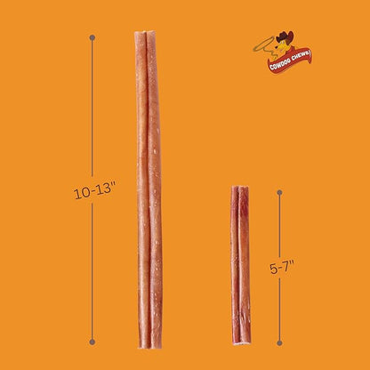 Cowdog Chews Beef Bully Stick: Odor-Free, Fully Digestible Beef Collagen Chews (9-12", 25 Count) - Natural, Grain-Free, Long-Lasting Collagen Bully Stick Substitute for All Dog Breeds