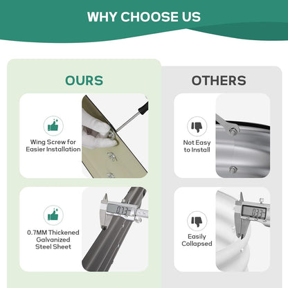 Galvanized Raised Garden Bed Outdoor - 4x2x1FT (2 Pack) Metal Garden Planter Box with Safety Edging and Gloves, Raised Bed for Gardening Vegetables Fruits and Flowers - Grey