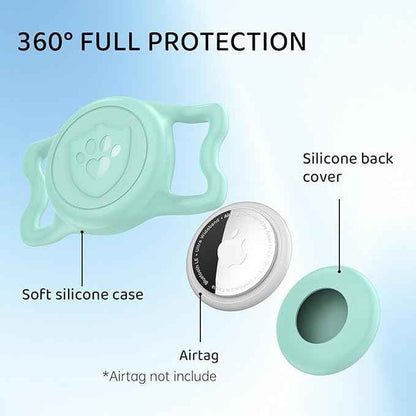for Air tag Dog Collar Holder – IP68 Waterproof Air Tagholder for Dog Collar, Anti-Lost & Durable Silicone Case, Compatible with Apple Air Tags (Light Green)