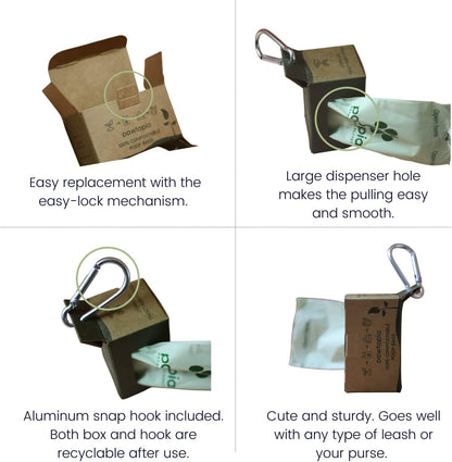 Pawtria Certified Home Compostable Dog Poop Bags (240) + Kraft Paper Dispenser, Biodegradable Poop Bags, Cat Litter, Vegetable Starches, Leak proof Dog Waste Bags, Easy to Open