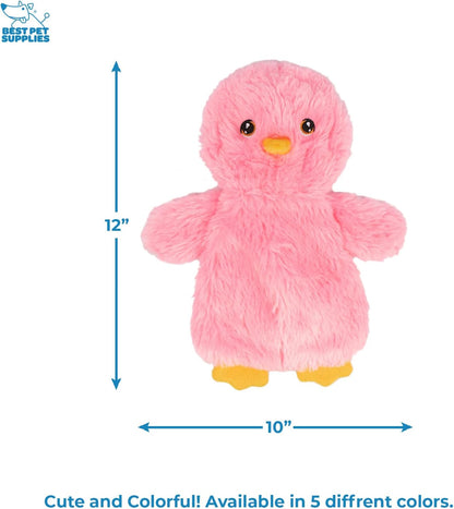 Best Pet Supplies Interactive Squeaky Dog Chew Toy, Ideal Dog Toys for Chewers, Small, Medium & Large Dogs, and Fetch Lovers - Crinkle Chicken (Pink), Large