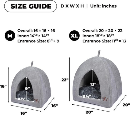 Best Pet Supplies Pet Tent-Soft Bed for Dog and Cat by - Gray, 20" x 20" x H:22"