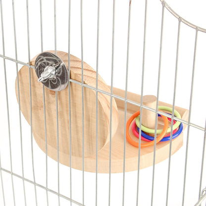 Parrot Mirror Toy for Cage, Pet Mirror Toys Set with Wooden Platform Stand Perch, 8 Pcs Colorful Stacking Rings Bird Toy Intelligence Toys, Idea for Cockatiel Parrot Bird Cage Health Supplies