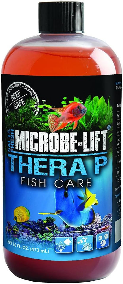 MICROBE-LIFT THERAPH16 TheraP Fish Care Treatment for Freshwater and Saltwater Home Aquariums and Tanks, 16 Ounces