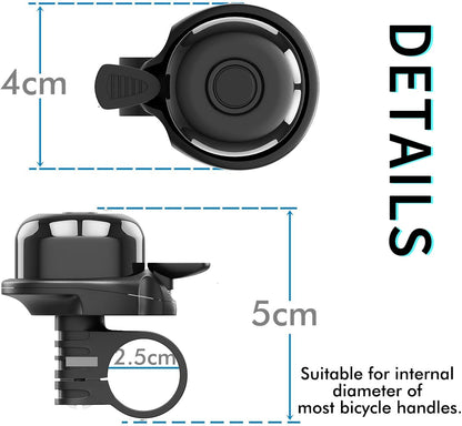 2 Pack Classic Bike Bell, Bicycle Bell Loud Crisp Clear Sound Bicycle Bike Bell City Bike BMX Bike Sports Bike for Adults Kids Right Hand/Left Hand Use