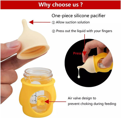 1Pc 20ml Yellow Pet Feeding Bottle for Puppies and Kittens, Silicone Current Limiting Puppy Kitten Bottles for Nursing