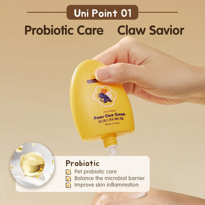 UNIPAWS Probiotic Moisturizing Cream for Dogs & Cats – Organic & Lick-Safe Relief for Dry, Cracked, Itchy Paws, Noses, Elbows & Ears – Skin-Care, Non-Greasy Formula, Made in Korea, 2.1 oz / 60g