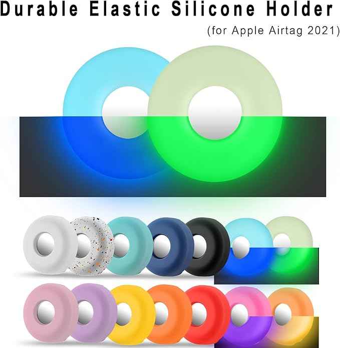 for Airtag Holder for Dog Collar, Cibaabo Silicone Air Tag Case Cover Compatible with Apple Airtags for 0.8-1.2inch Cat Pet Collar Harness Loop