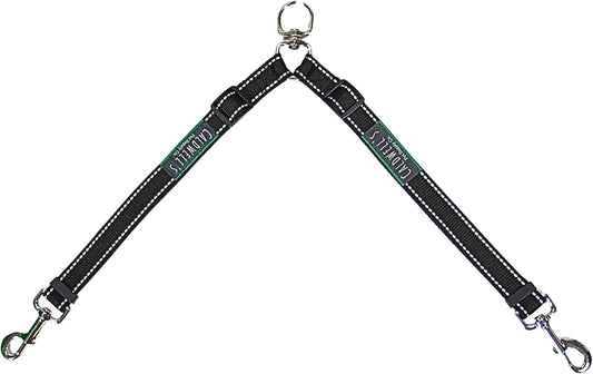 Caldwell's Pet Supply Co. Leash Coupler, Two Dog Leash Splitter to Split Leashes for Walking 2 Dogs, Tangle Free Double Dog Leashes Connector, Adjustable Attachment for Medium or Large Dogs