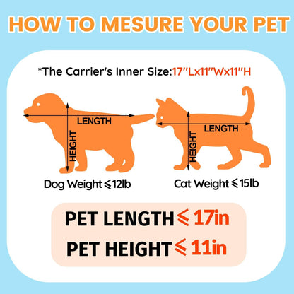 Petskd Top and Side Expandable Pet Carrier 19x13x9 Inches Southwest Allegiant Airlines Approved, Soft-Sided Carrier for Small Dog Under 12 lbs and Large Cat Under 15 lbs(Blue)