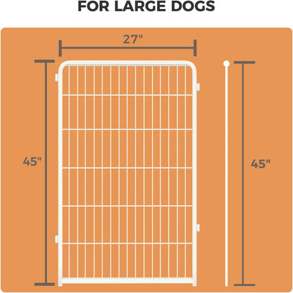 FXW Homeplus Unleashed Indoor Dog Playpen - Stress-Free and Safe Play, Heavy Duty 45 Inch 2 Wire Panels Dog Pen for Large Dogs, White│Patented
