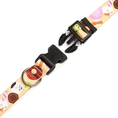 Mercano Adjustable Dog Collar - Special Design Patterns, Soft Nylon Comfortable Durable Pet Collar for Small Medium Large Dogs (M, Beige Cookie)