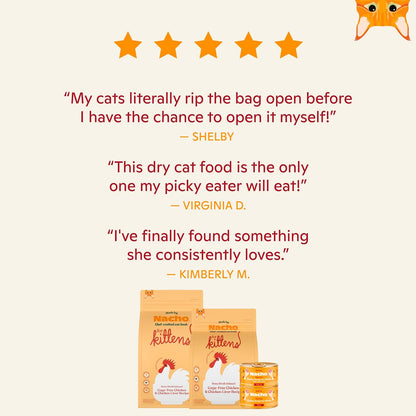 Made by Nacho Kitten Dry Kibble Infused with Bone Broth, Healthy High Protein Cat Food, Cage-Free Chicken and Chicken Liver, 2lb Bag