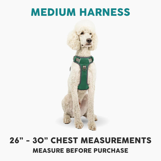 Embark Adventure Dog Harness, Reflective Trim No Pull Dog Harness Medium Sized Dogs - Military Grade Nylon, Front Clip with Gel Lined Handle.
