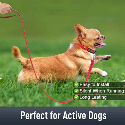 AirTag Dog Collar with AirTag Holder Compatible for Air Tag, Reflective Soft Padded, Safety Locking Buckle, Adjustable Nylon for Small Medium Large Dogs (Red,XS)