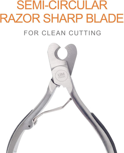 Dog Nail Clipper | Pet Cat Claw Trimmer -Sharp Angled Stainless Steel Blade for Quick Safety -Sturdy Non-Slip Handle -Nail File & Set Box -Professional Tools for Large & Small Pet