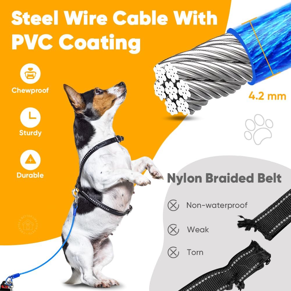 Petbobi Dog Seat Belt for Car - 2 Pack Chew Proof Durable Dog Seatbelt Tether for Small Medium Large Pets - Metal Vehicle Harness Restraint with Double Clips and Latch - Car Leash for Safety Travel