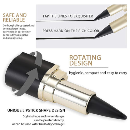 evpct 2Pcs Black Grey Gray Gel Eyeliner Pencil Eye Black Face Paint Stick Makeup Set Waterproof Matte Cream Crayon Eyeliner Pencil Set Cat Eye Liners Eyeshadow Guide delineador de ojos contra el agua
