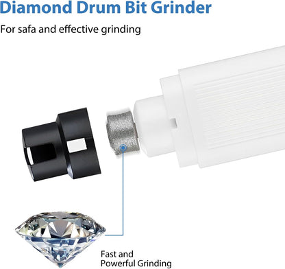 Dog Nail Grinder - 2-Speed Super Quiet and Low Vibration Electric Pet Nail Grinder - Rechargeable Dog Nail Trimmers for Small Dogs- Cat Nail Claw Clippers with 2 Level LED Lighting(White)