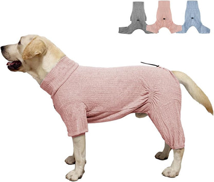 Dog Pyjamas PJS Sweater Clothing and Loungewear Suitable for Medium to Large Breeds of Dogs, Neutering Suits, Extra-Large Stretch Fabric, Four-Legged Dogs Clothes Pyjamas (Sweater Pink, 2XL)