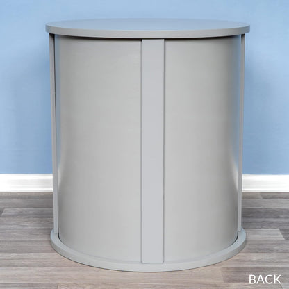 THE REFINED FELINE Purrrrfect End Table Cat Bed Cave in Smoke Gray, Multipurpose Wood Cat Furniture Nightstand, Easy to Clean Covered Cat Bed with Replaceable Scratching Post & Washable Cushion