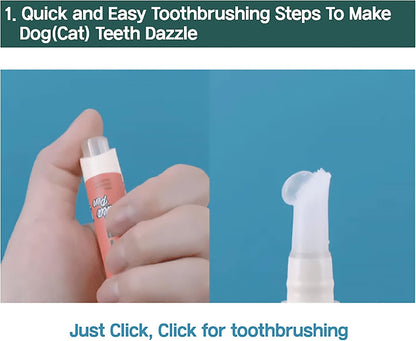 Cat Toothbrush & Toothpaste Kit – Flavor-Free Dental Gel for Cats – Finger Brush & Handle for Daily Oral Care – Plaque & Tartar Cleaning for Kittens and Adult Cats (1 Pack, 3 Count)