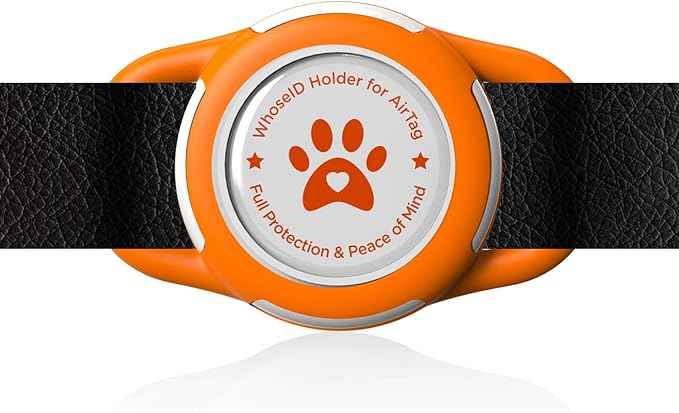 Airtag Dog Collar Holder, Durable & Lightweight Airtag Case, Slide-on Waterproof Protective Air Tag Holder for Dog Collar - for Dogs and Cats (Orange, Small)